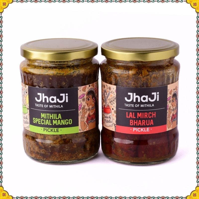 Combo Pack of 2 Pickles | Lal Mirch Bharua & Mithila Special Mango Pickle