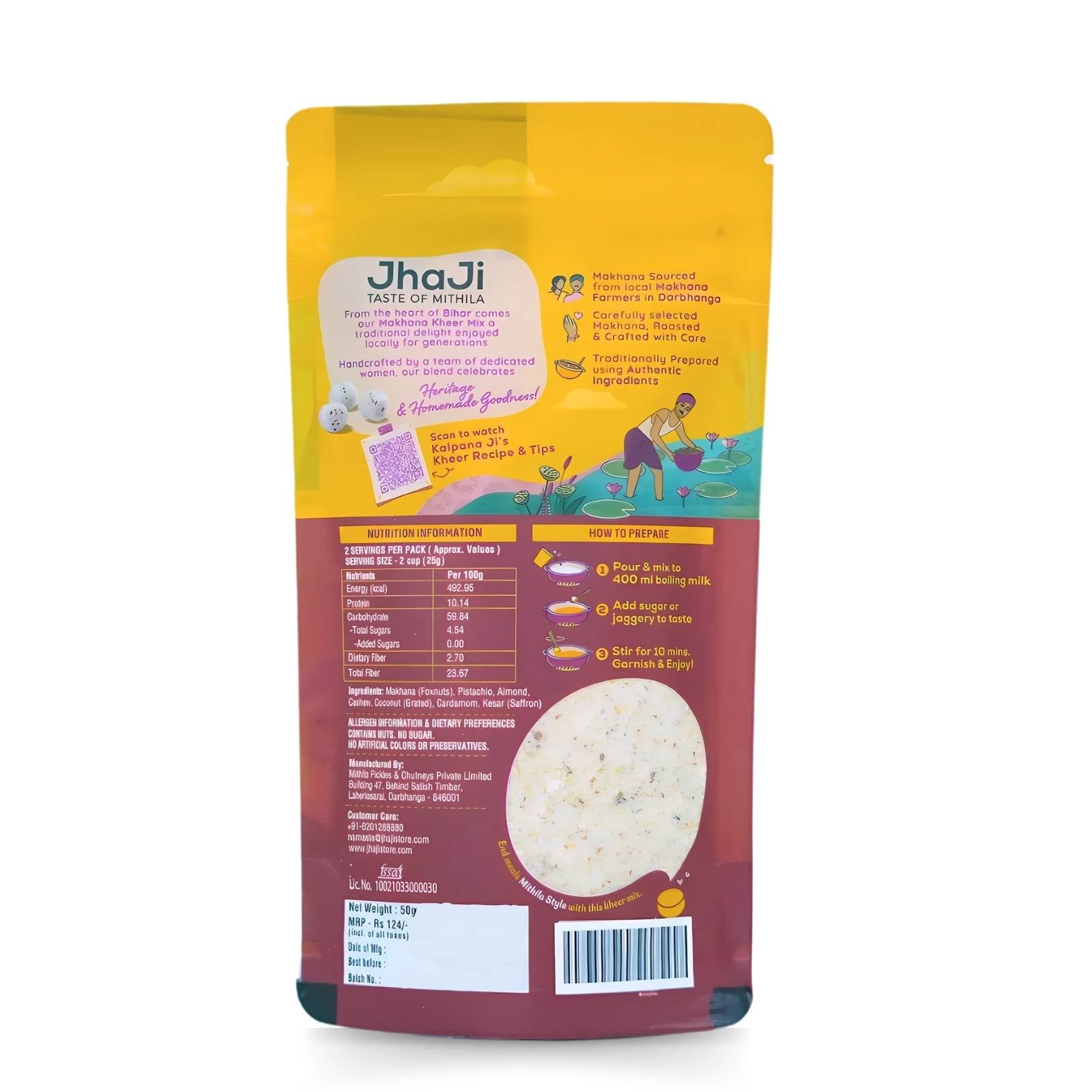 (Pack of 4) Instant Makhana Kheer Mix | Kesar & Coconut Flavor 2 Each | Foxnut Pudding