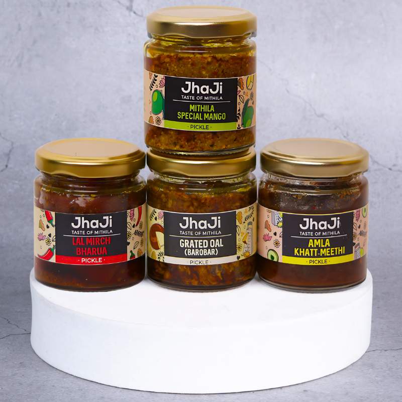 Kalpana’s Favorite 4 Pickles in 1 Sample Pack | Oal, Mango, Amla & Lal Mirch Pickle