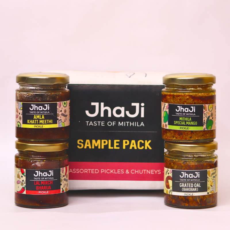 Kalpana’s Favorite 4 Pickles in 1 Sample Pack | Oal, Mango, Amla & Lal Mirch Pickle